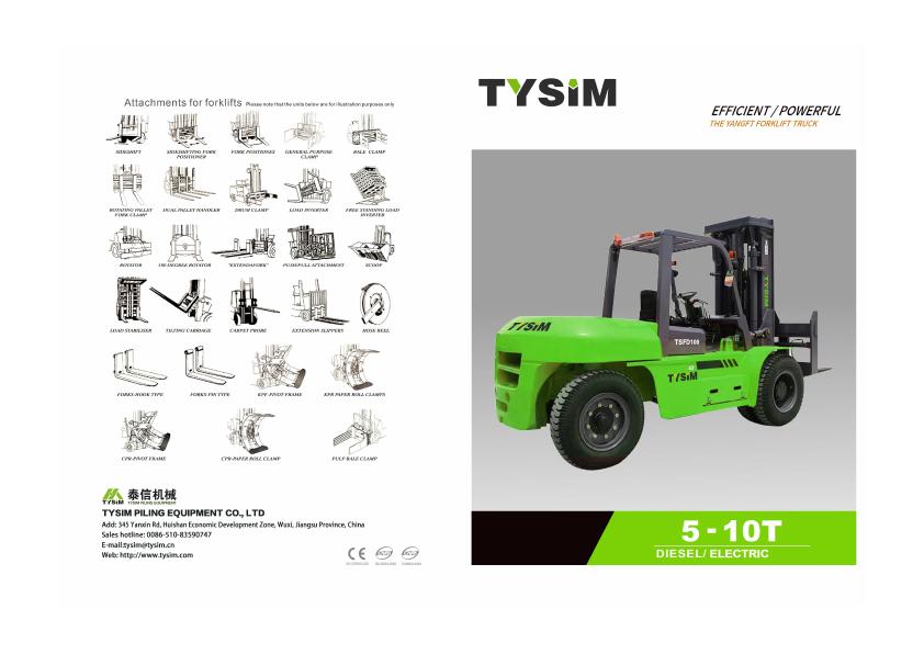 TYSIM 5–10 ton dizel forklift